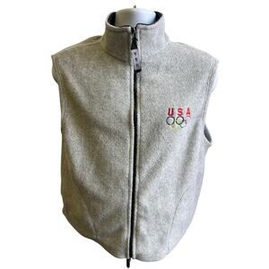 🥇 Vintage USA Olympics Fleece Vest – Made in USA – XL